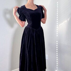 Vintage 80's Purple Velvet Laura Ashley Original Size 12